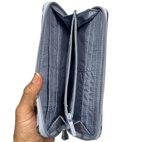 Vera Bradley RFID Accordion Wristlet Purple Floral Wallet - Picture 5 of 6